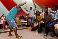 Asyl willkommensfest tanz der Afrikaner